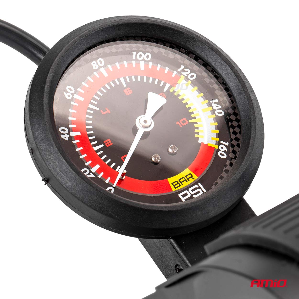 Foldbar dobbelt fodpumpe med manometer