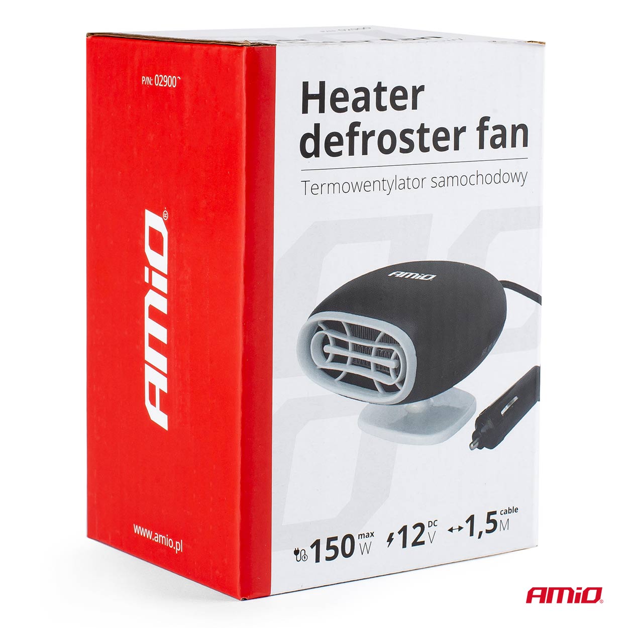 Varmeblæser og defroster til bilens 12 V strøm