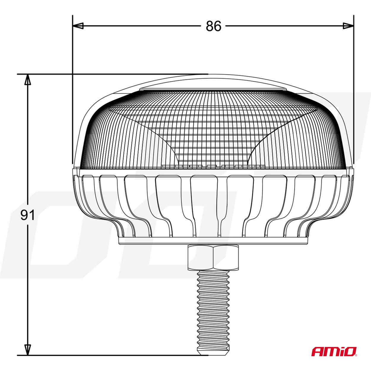 LED-waarschuwingslamp voor 12-24 V met montage