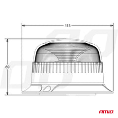 LED-waarschuwingslamp W21ML met 3-schroefs montage