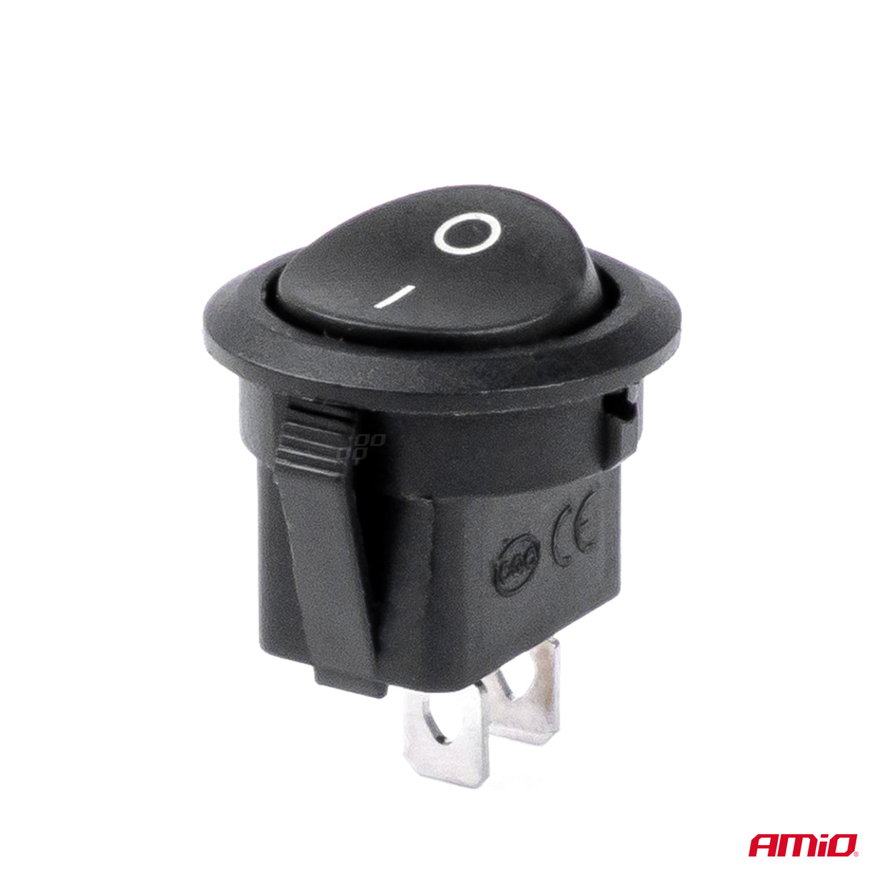 Rund sort ON/OFF-afbryder 12 V