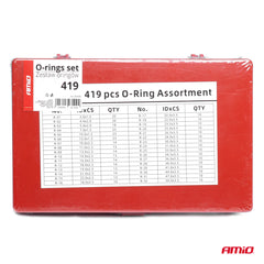 O-ringe sorteret i plastboks