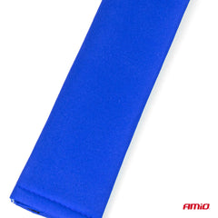 Blauw gordelkussen met klittenbandsluiting.