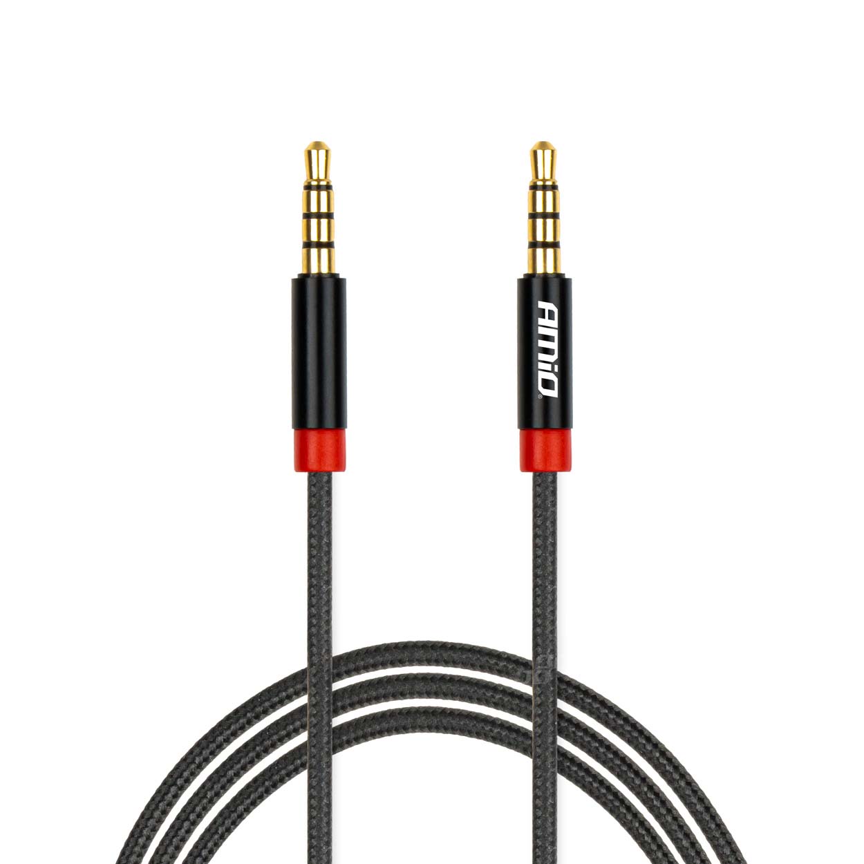 Sort AUX-kabel med mini-jack-stik, 100 cm