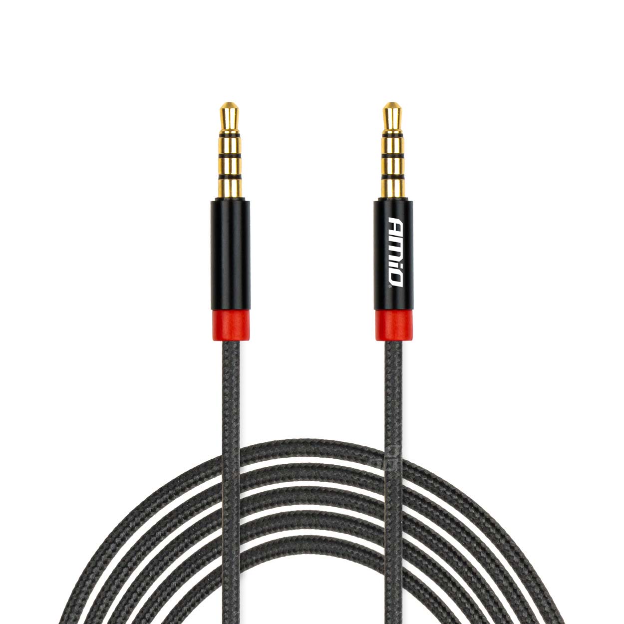 Zwarte AUX-kabel met mini-jack-stekker