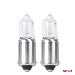 H6W halogeenlampen met BAX9S-fitting in een verpakking van 2 stuks.