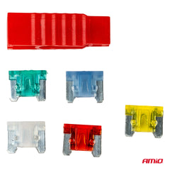 Set met mini-autozekeringen en uittrektool