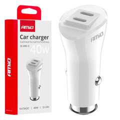 Hvid billader med to USB-C-porte