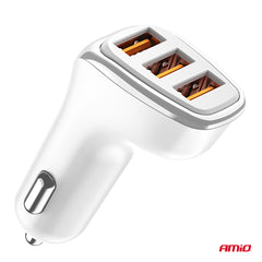 Kompakt hvid billader med USB-A-porte
