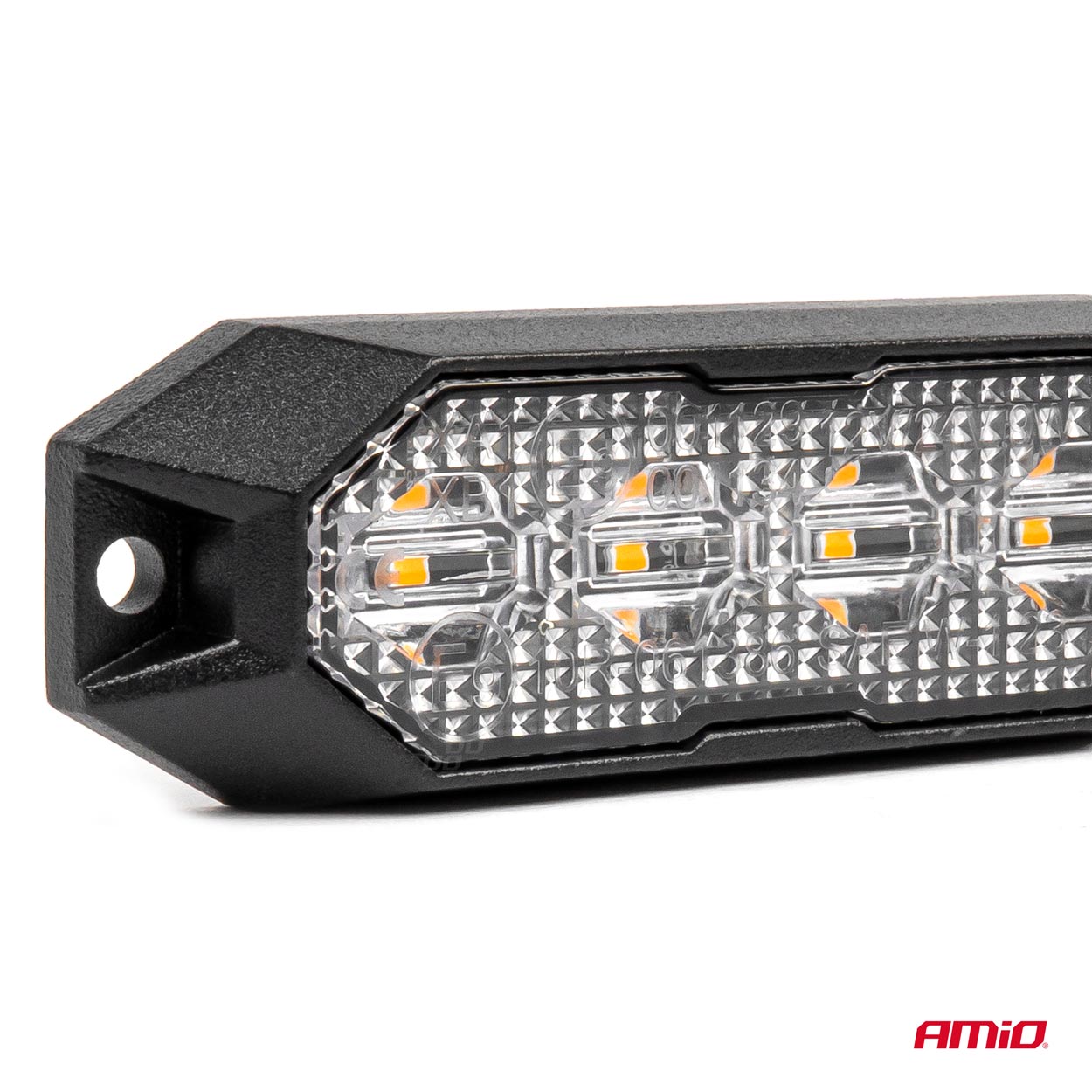 Front på slim LED-advarselslampe til grill