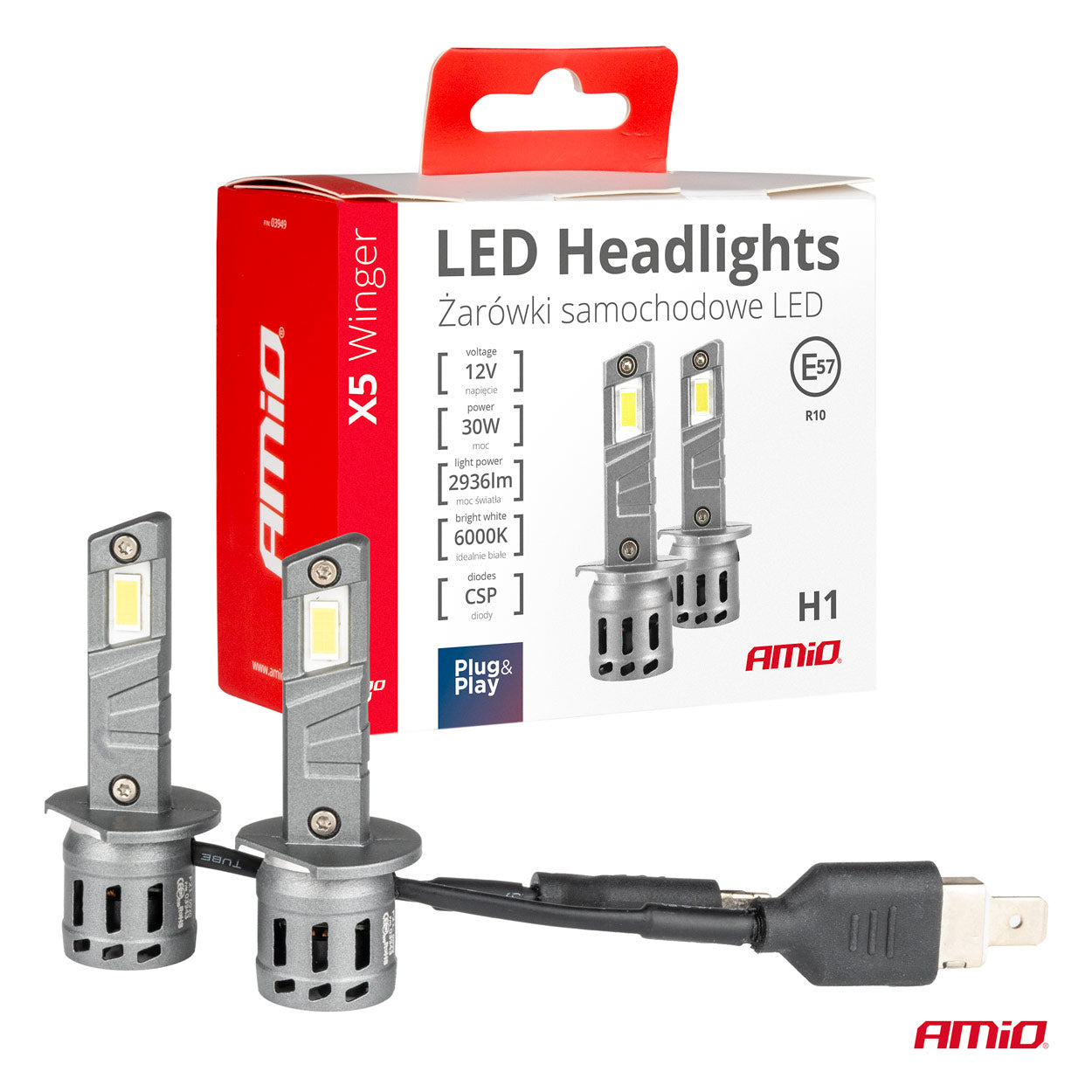 LED-pærer til H1-forlygter med 3570 CSP LED