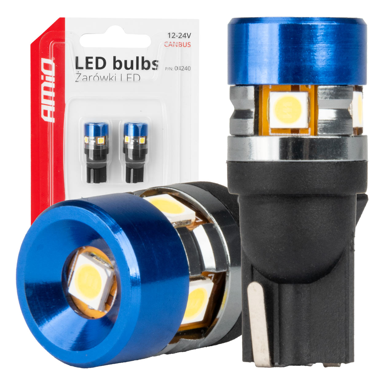 LED-pære T10 W5W CANBUS med 5SMD 3030 og hvidt lys