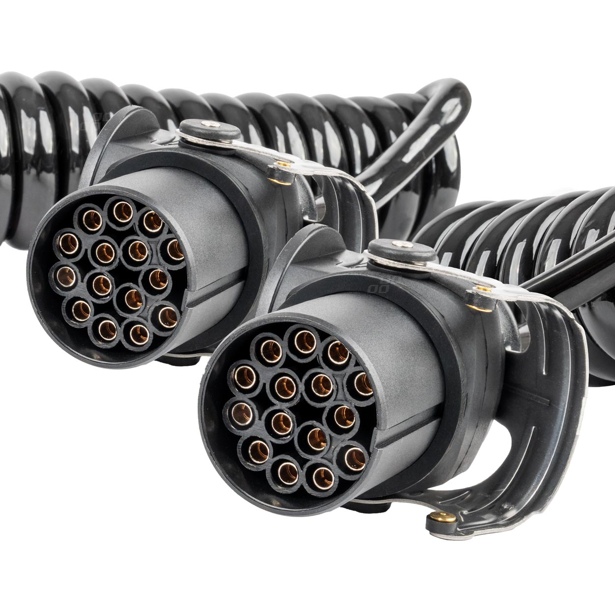 Spiralkabel til trailer med 2 x 15-pin stik
