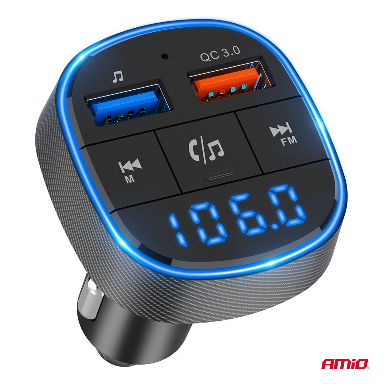FM-transmitter til musikafspilning og opkald i bilen