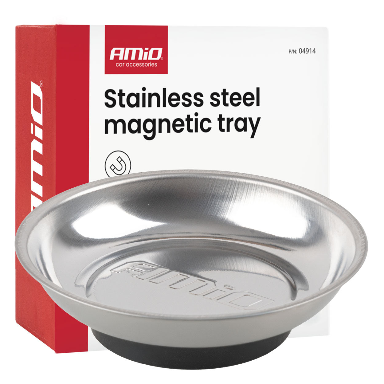 Magnetische RVS-bak met een diameter van 110 mm