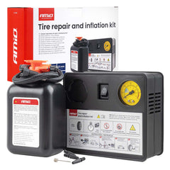 Bandenreparatie- en oppompset met 12 V-compressor en 31 mm cilinder