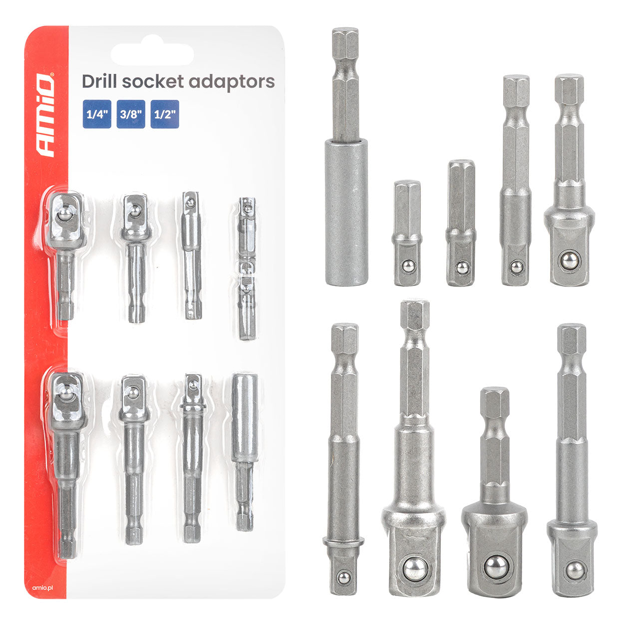 Set met 9 doppenset-adapters voor boormachine