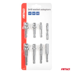 Set met doppenset-adapters voor werkplaatswerk