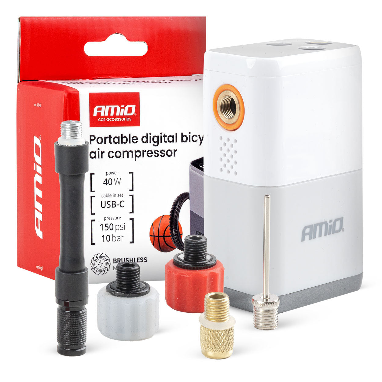 Draagbare digitale fietscompressor met LED-display
