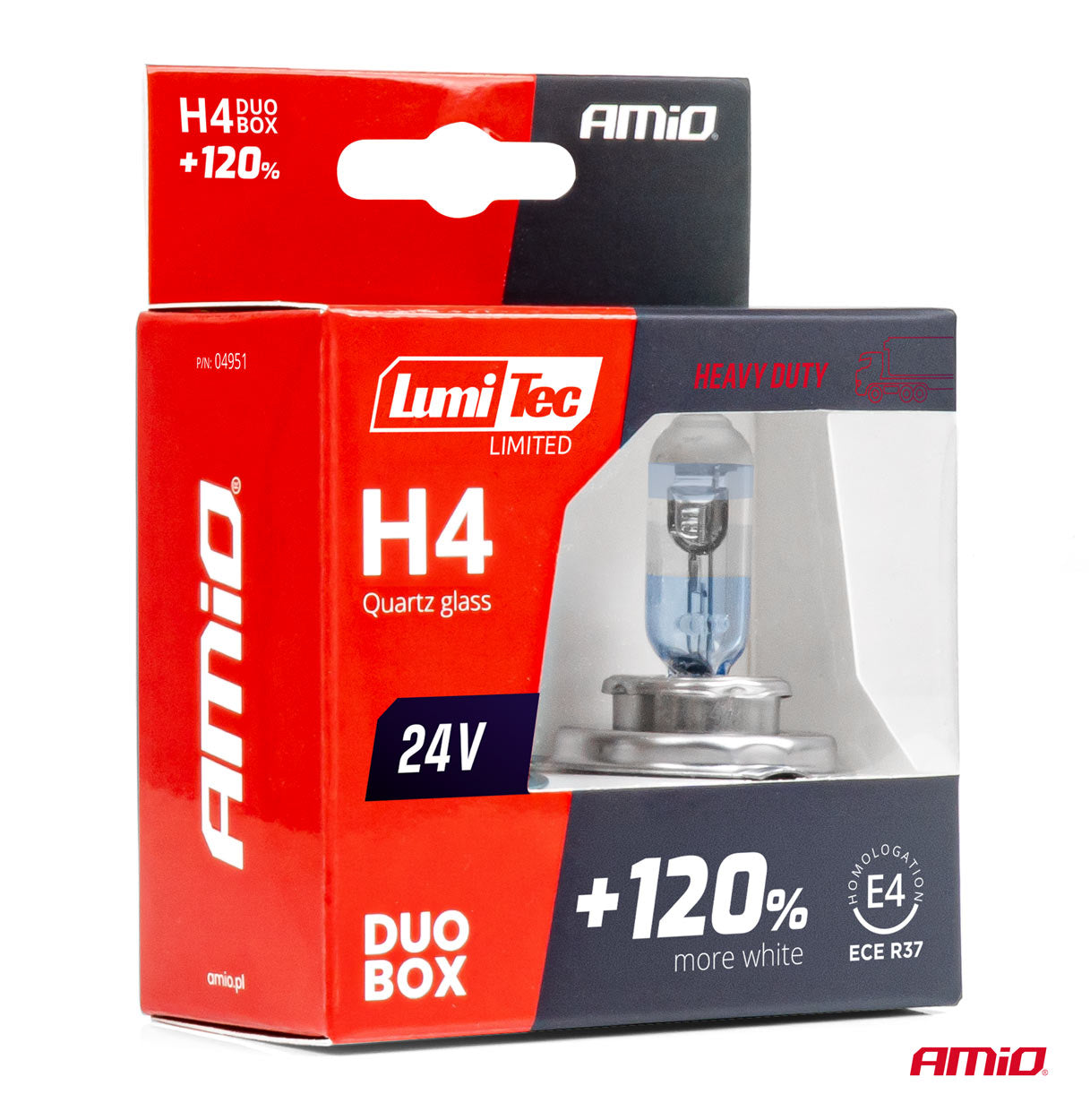 LumiTec LIMITED +120% H4 halogeenlampen voor dimlicht en grootlicht