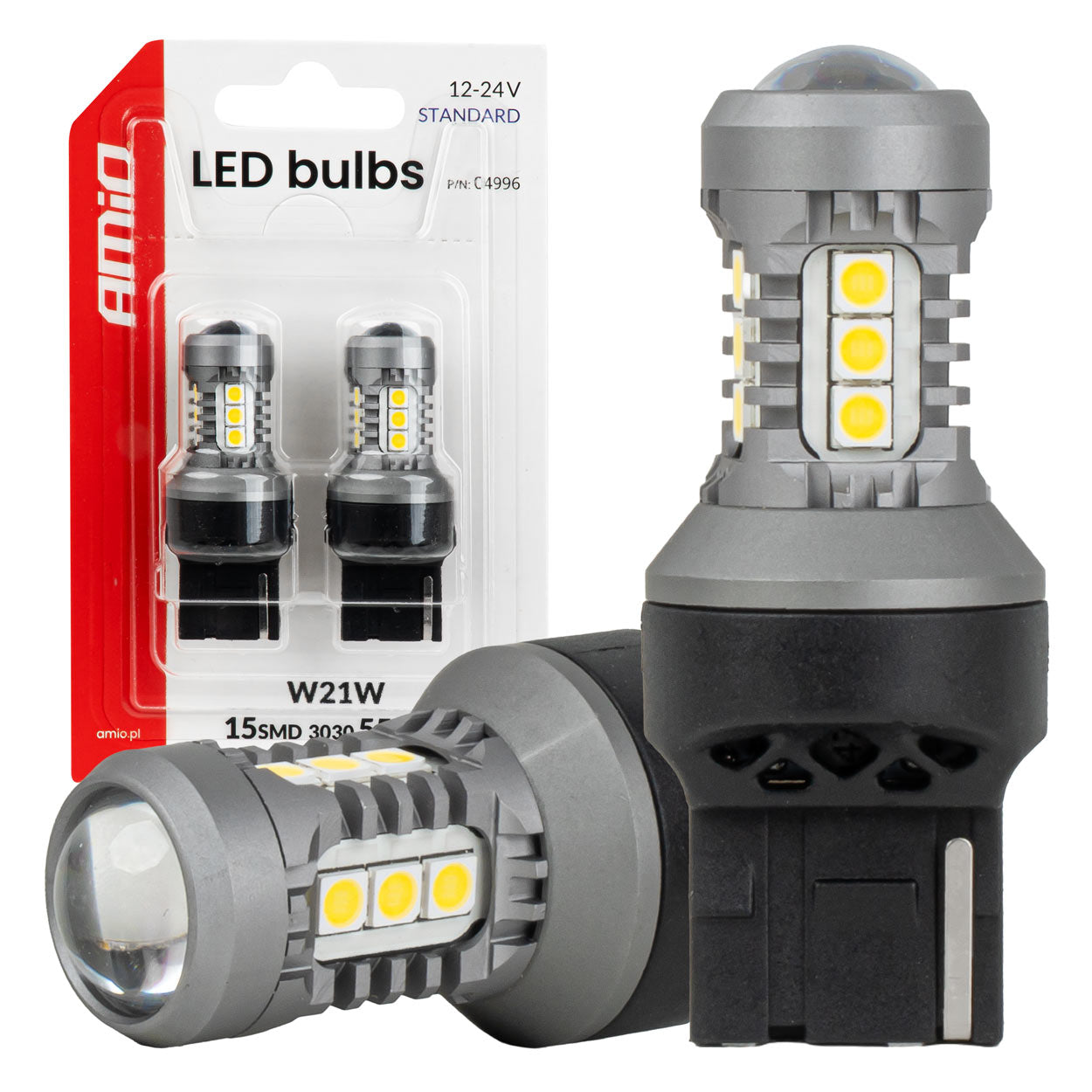 7440 W21W LED-lamp met 15 SMD 3030 LED's en wit licht