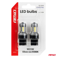 Witte 7440 W21W LED-lamp voor compatibele fitting