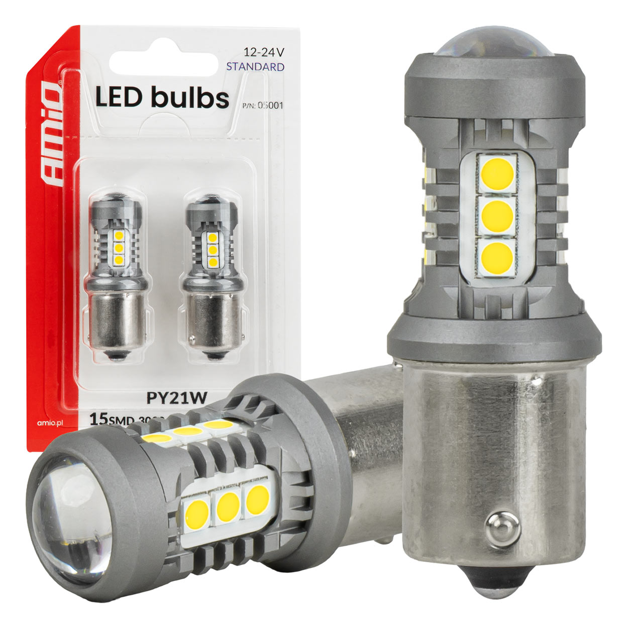 LED-lamp met BAU15S/PY21W-fitting voor 12/24 V