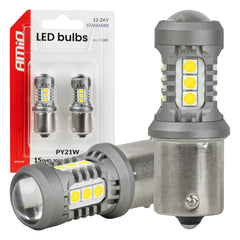 LED-lamp met BAU15S/PY21W-fitting voor 12/24 V