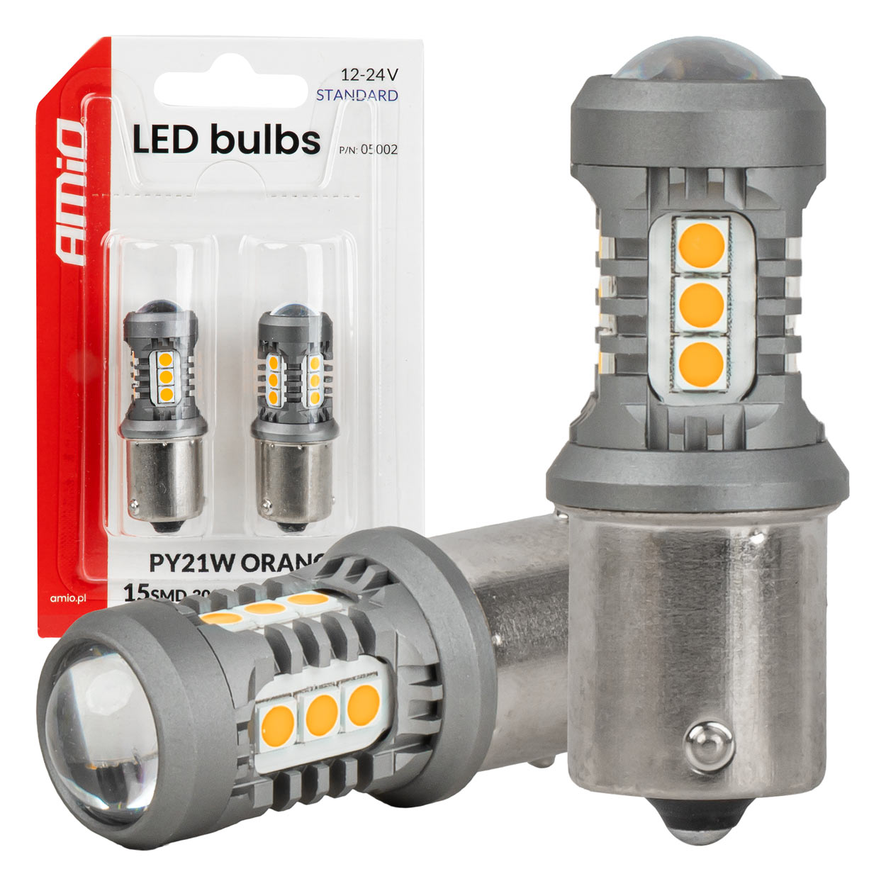 Oranje ledlamp met BAU15S/PY21W-fitting