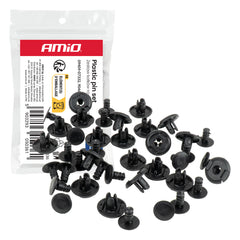 Set van 20 kunststof expansieclips, 10 mm lang en 6,5 mm in diameter