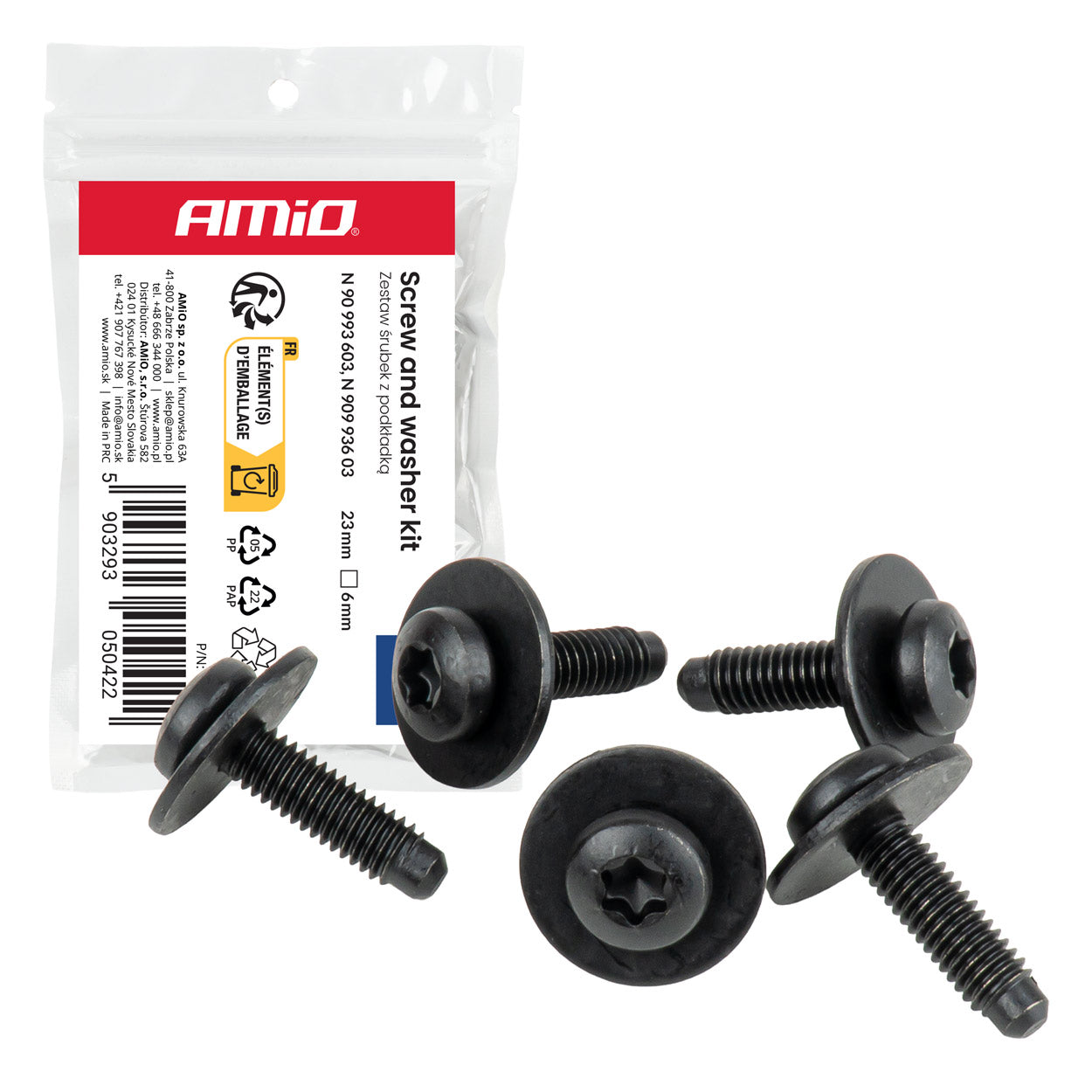 Torx-schroeven met ringen Ø6 x 23 mm