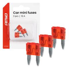MINI autozekeringen 10A, 3 stuks.