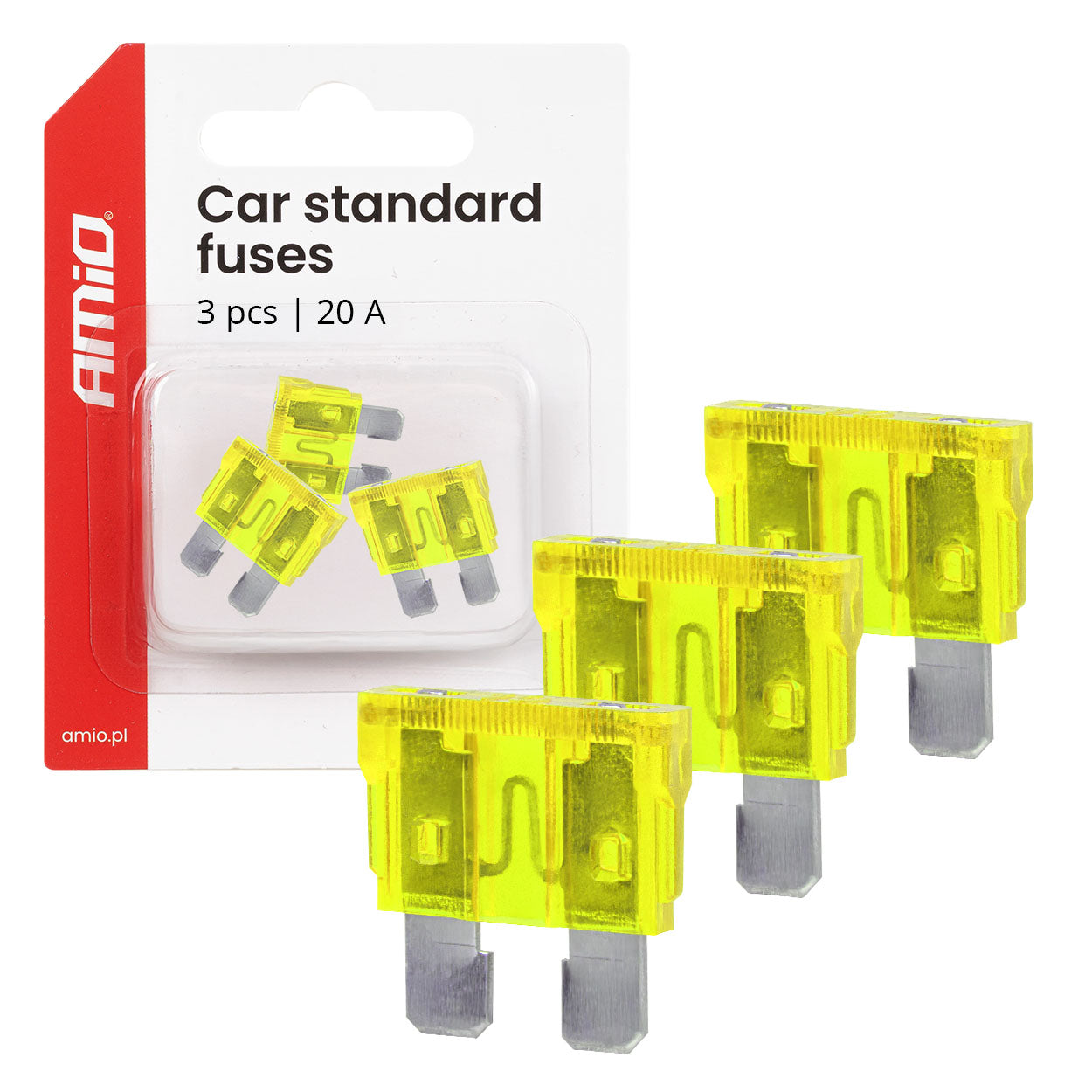 STANDARD autozekeringen 20A in set van 3 stuks.
