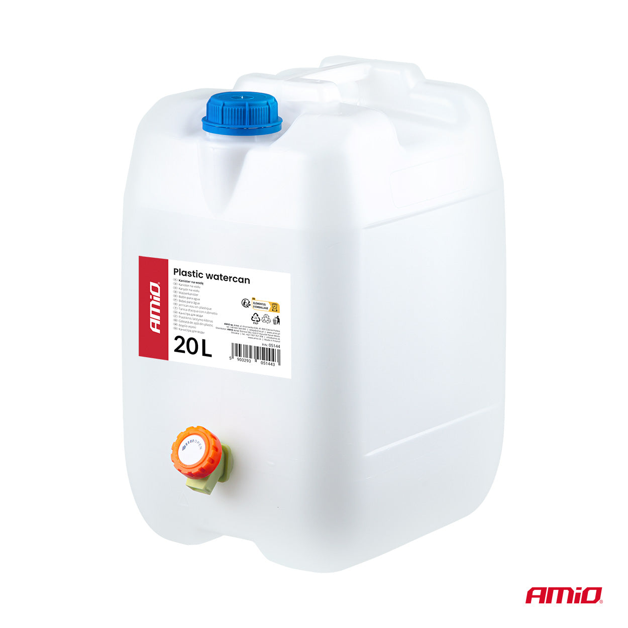 Waterjerrycan in wit HDPE-kunststof voor wateropslag