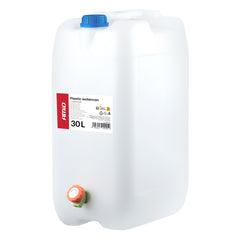 Witte waterjerrycan van 30 liter met kraantje en draaggreep