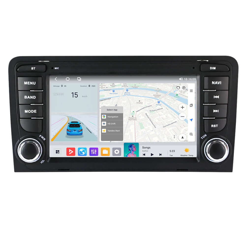 Audi A3 03-12 - 7" radio met Apple CarPlay en Android Auto (design 1) – Carmediaeurope.com