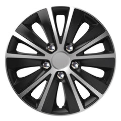 Versaco wieldeksel Rapide NC 14 inch in zilver en zwart met chromen moerlook
