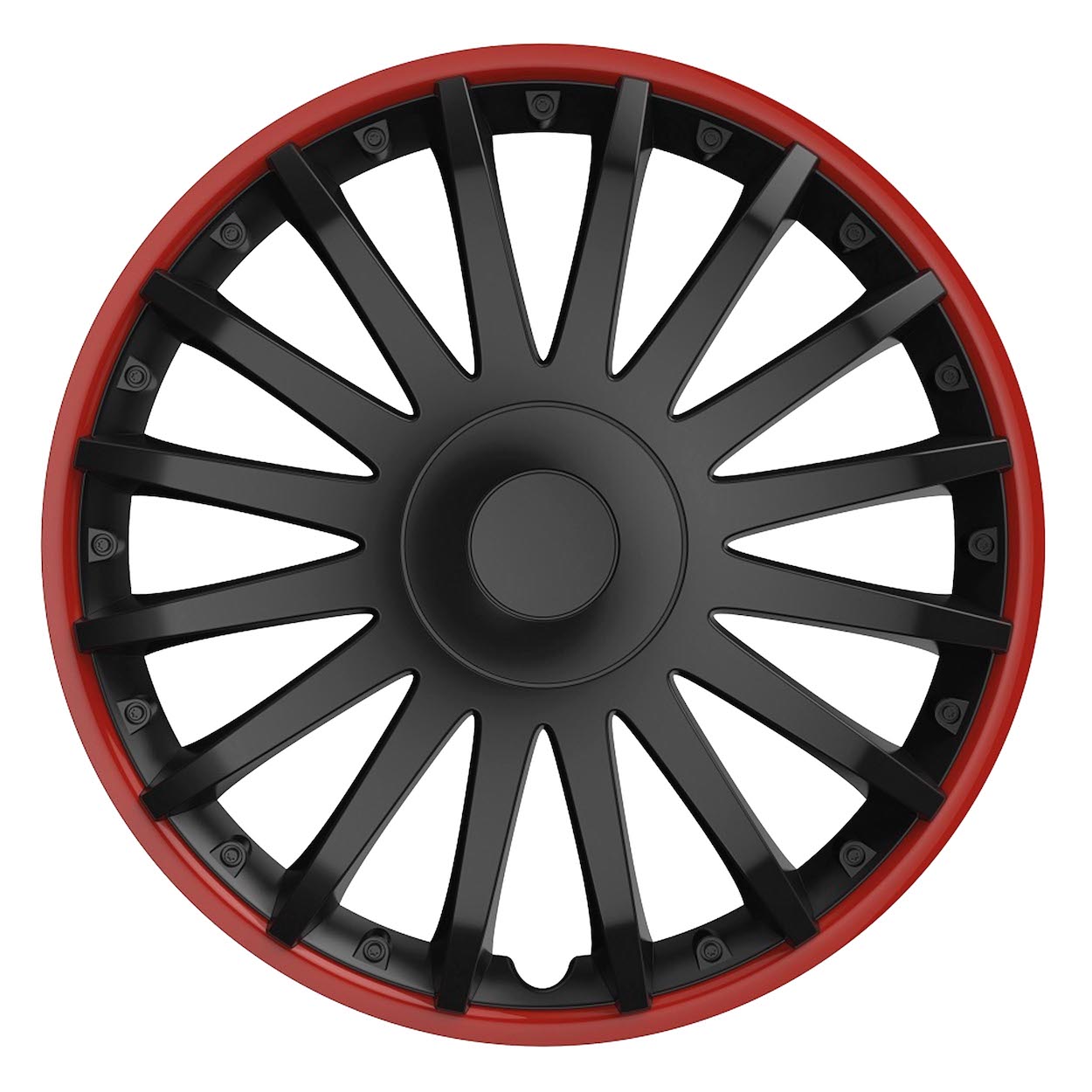 Versaco wieldeksel Crystal 15 inch in zwart en rood