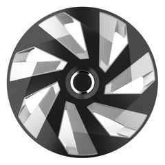 Wieldoppenset Vector RC in zwart en zilver voor 15 inch stalen velgen