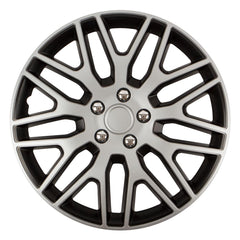 Versaco wieldop Dakar NC 14 inch in zilver en zwart met chromen moerdoppen