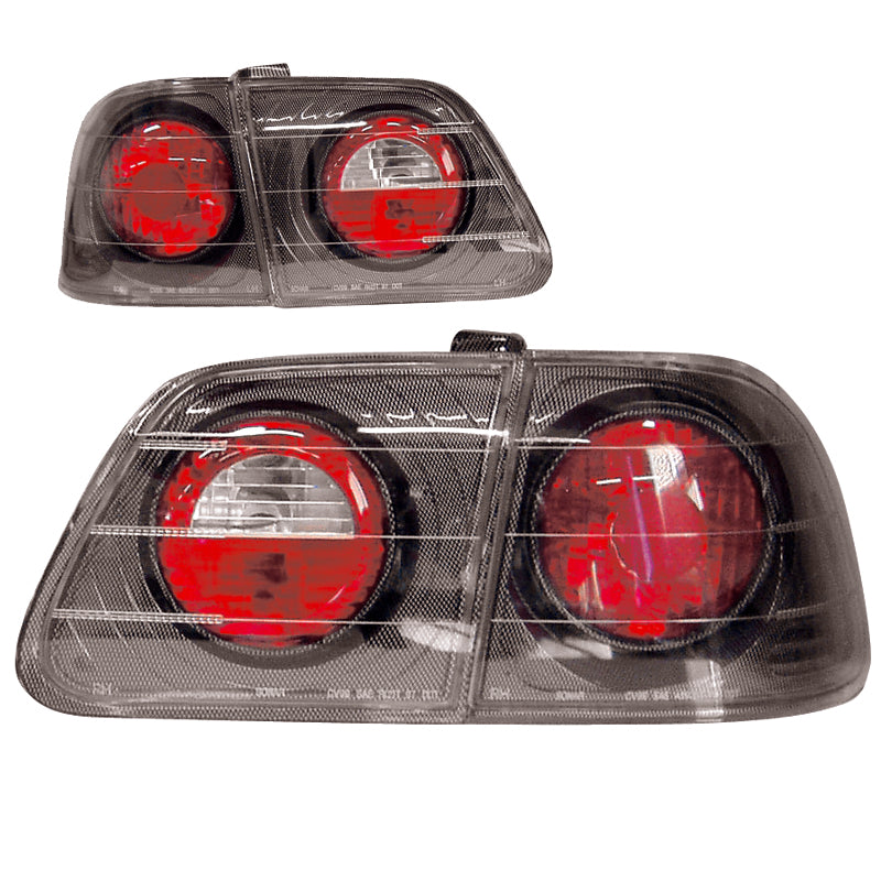 Zwarte/carbon achterlichten voor Civic 4D 1999