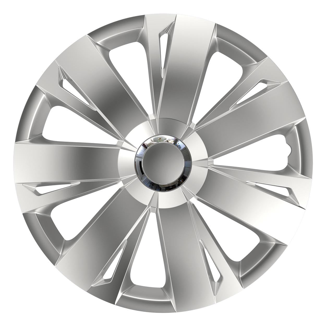 Zilverkleurige Energy RC wieldeksel voor 14 inch stalen velg