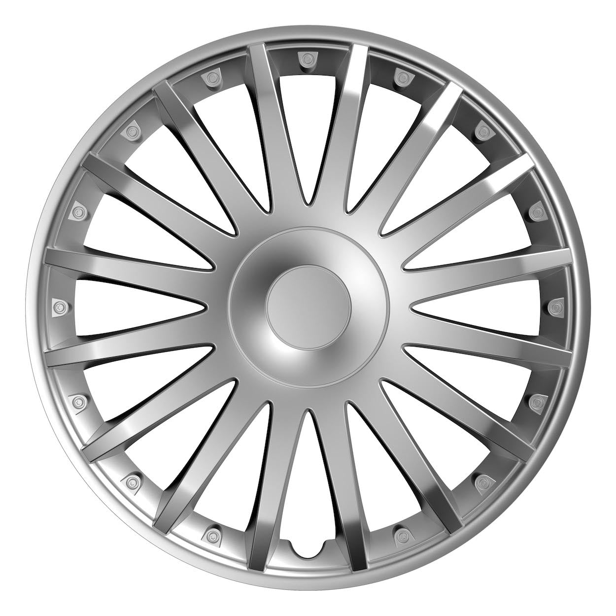 Zilverkleurige Crystal wieldoppen voor 15 inch stalen velgen