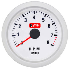 Toerenteller wit 2 inch Auto Gauge