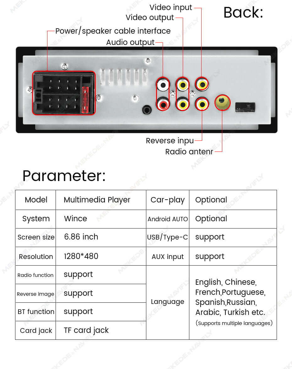 Universeel - 6,86" 1-din radio met Apple CarPlay en Android Auto – Carmediaeurope.com