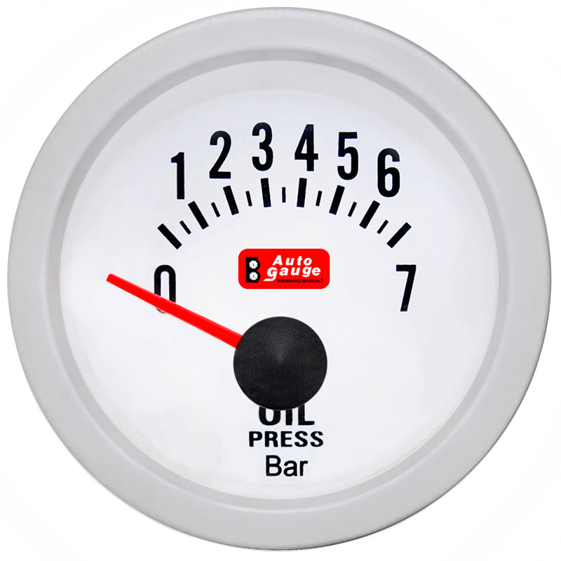 Oliedrukmeter wit met sensor 2 inch