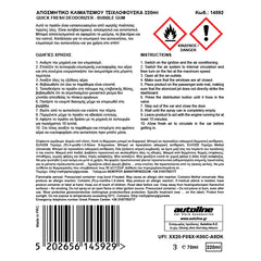 Airco-desinfectie en geurverwijderaar met kauwgomgeur 220 ml
