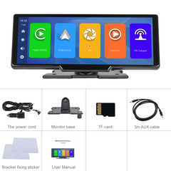 9,3" Apple CarPlay scherm met ingebouwde dashcam en 64 GB SD-kaart 