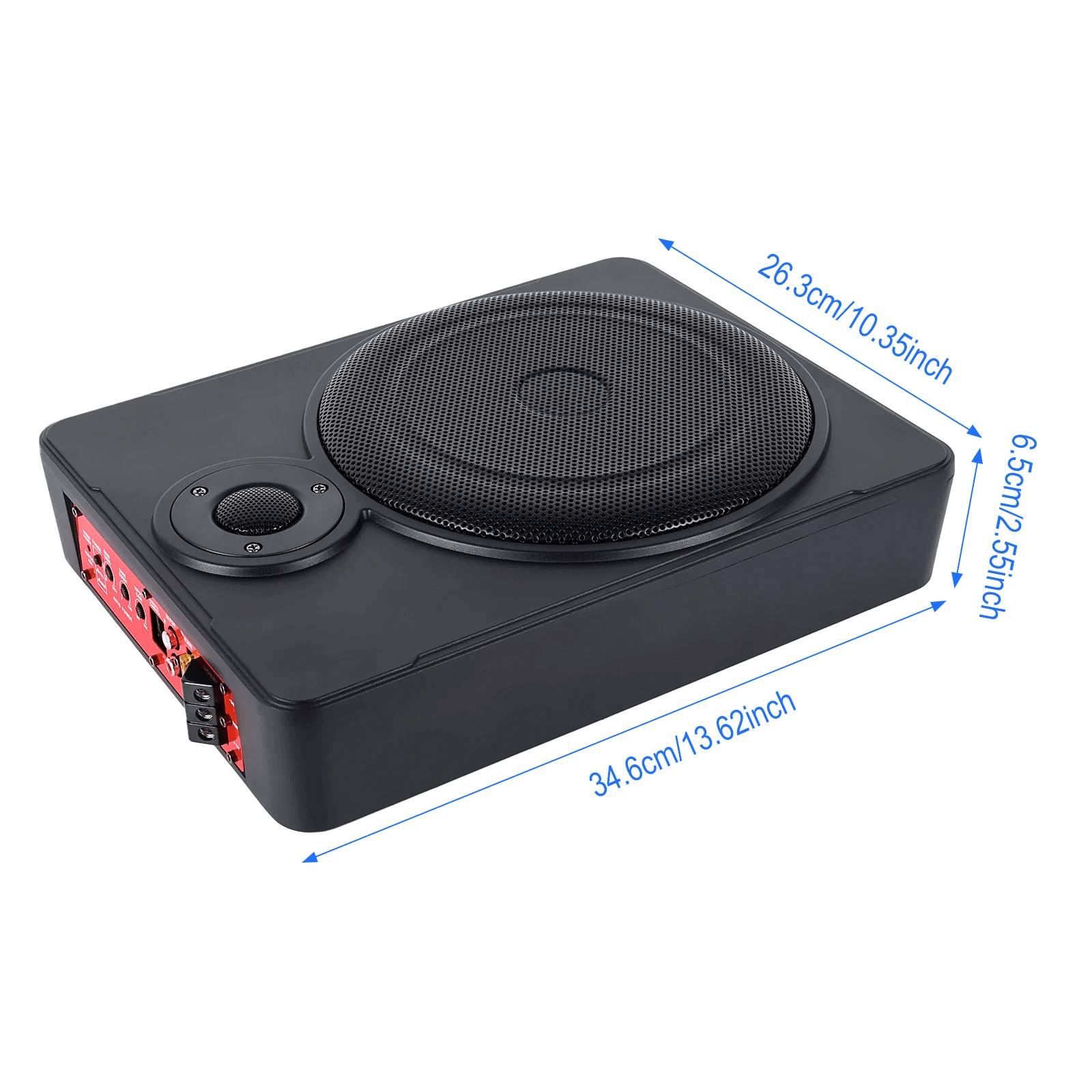 10” slanke actieve subwoofer voor de auto – 600W onder de stoel, compact ontwerp, krachtige bas, onderstoelmontage