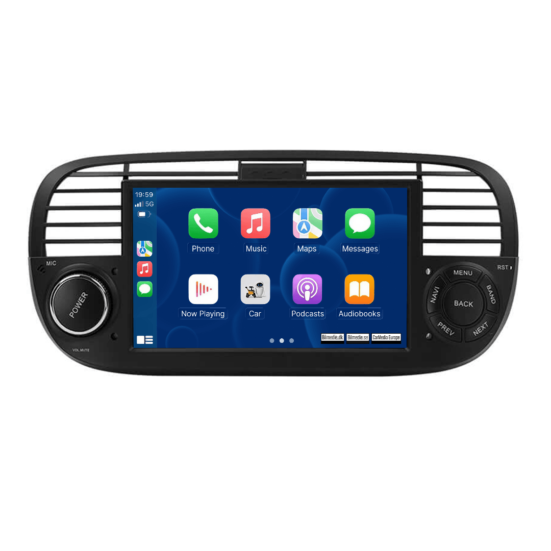 Fiat 500 07-15 - 7" radio met Apple CarPlay en Android Auto 